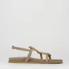 Sandalo tacco 1 cm beige pelle