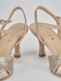 Sandalo tacco 7 cm beige pelle