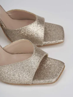 Sandalo tacco 9 cm beige pelle