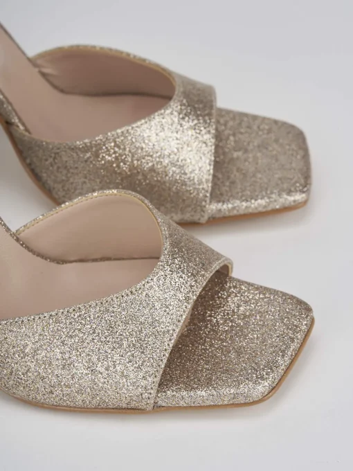Sandalo tacco 9 cm beige pelle