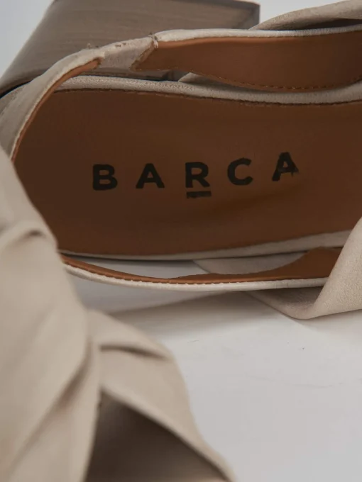 Sandalo tacco 5 cm beige pelle