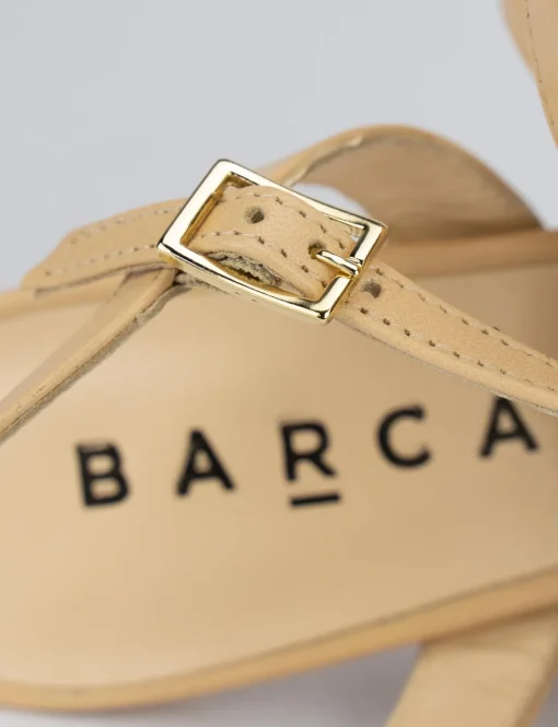 Sandalo tacco 8 cm beige pelle