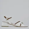 Sandalo tacco 3 cm bianco pelle
