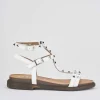 Sandalo tacco 1 cm bianco pelle