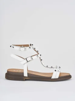 Sandalo tacco 1 cm bianco pelle