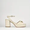 Sandalo tacco 7 cm bianco pelle