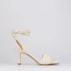 Sandalo tacco 8 cm bianco pelle
