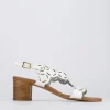 Sandalo tacco 5 cm bianco pelle