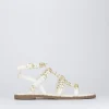 Sandalo tacco 1 cm bianco pelle