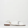 Sandalo tacco 1 cm bianco pelle