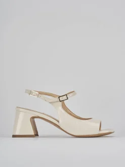 Sandalo tacco 6 cm bianco vernice