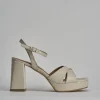 Sandalo tacco 8 cm bianco pelle