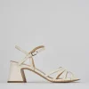 Sandalo tacco 6 cm bianco pelle