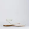 Sandalo tacco 1 cm bianco pelle