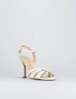 Sandalo tacco 9 cm bianco pelle