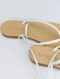 Sandalo tacco 1 cm bianco pelle