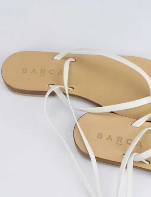 Sandalo tacco 1 cm bianco pelle