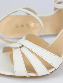 Sandalo tacco 9 cm bianco pelle