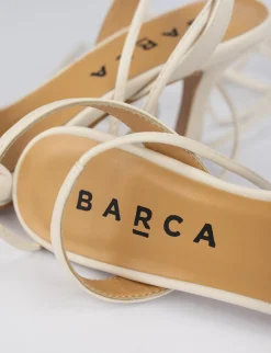 Sandalo tacco 8 cm bianco pelle