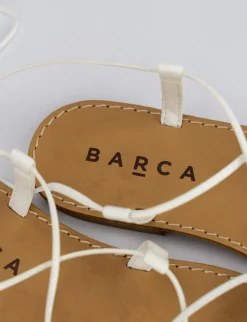 Sandalo tacco 1 cm bianco pelle