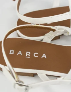 Sandalo tacco 1 cm bianco pelle
