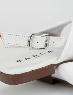 Sandalo tacco 1 cm bianco pelle