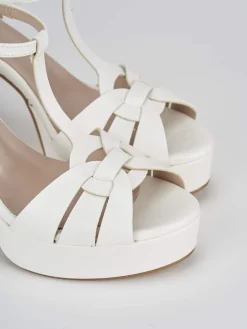Sandalo tacco 9 cm bianco pelle