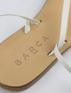 Sandalo tacco 1 cm bianco pelle