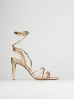 Sandalo tacco 8 cm bronzo pelle