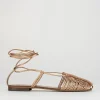 Sandalo tacco 1 cm bronzo pelle