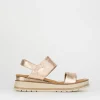Sandalo tacco 1 cm bronzo pelle