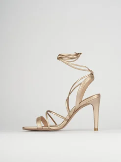 Sandalo tacco 8 cm bronzo pelle