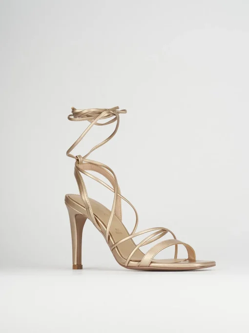 Sandalo tacco 8 cm bronzo pelle