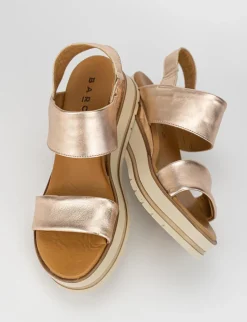 Sandalo tacco 1 cm bronzo pelle