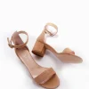 sandalo tacco 5 cm camel