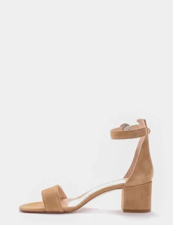 sandalo tacco 5 cm camel