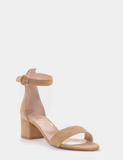 sandalo tacco 5 cm camel