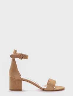sandalo tacco 5 cm camel