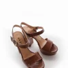 sandalo tacco 10 cm cuoio