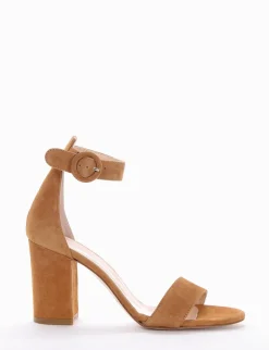 sandalo tacco 8 cm cuoio