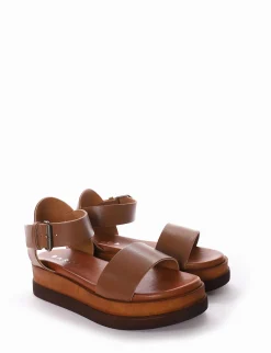 Sandalo tacco 4 cm cuoio