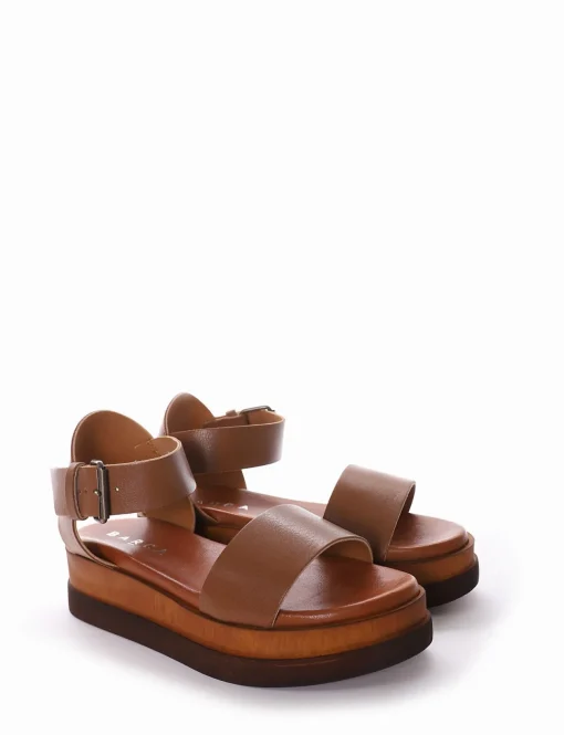 Sandalo tacco 4 cm cuoio
