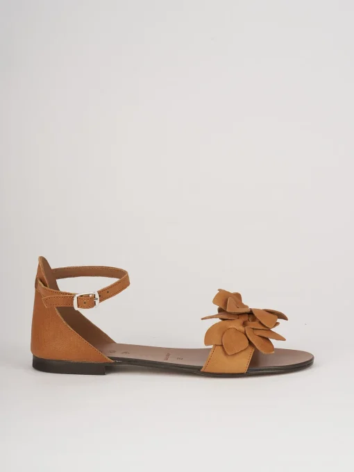 sandalo tacco 1 cm cuoio