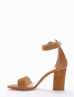 sandalo tacco 8 cm cuoio