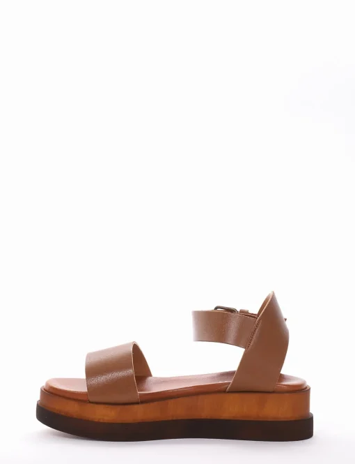 Sandalo tacco 4 cm cuoio