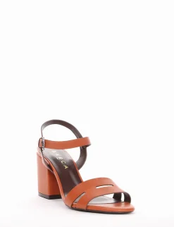 sandalo tacco 7 cm cuoio