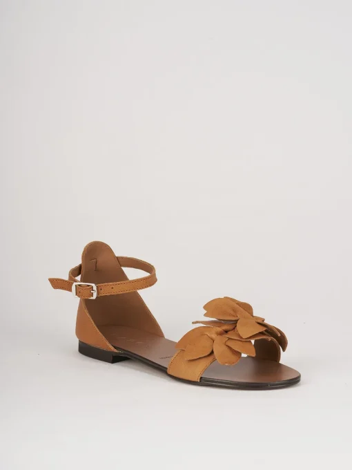 sandalo tacco 1 cm cuoio