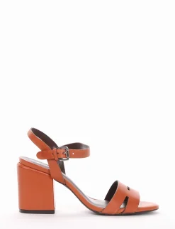 sandalo tacco 7 cm cuoio