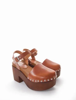 sandalo tacco 10 cm cuoio