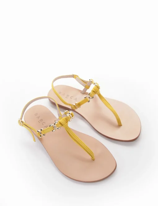 sandalo tacco 1 cm giallo
